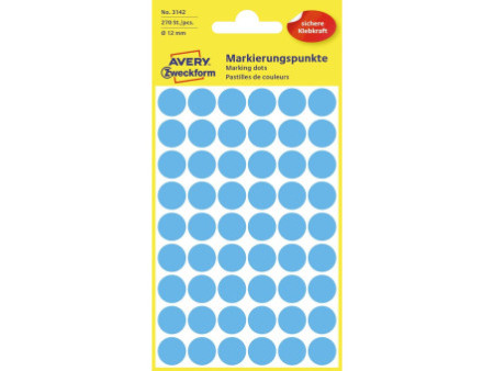 AVERY Zweckform Pastille de couleur, diamètre 12 mm, bleu