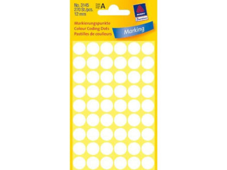 AVERY Zweckform Pastille de couleur, diamètre 12 mm, blanc
