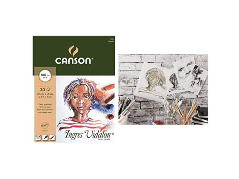 CANSON Bloc papier dessin 'Ingres Vidalon', 320 x 410 mm