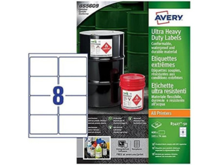 AVERY Etiquettes extrêmes, polyéthylène, 105 x 74 mm