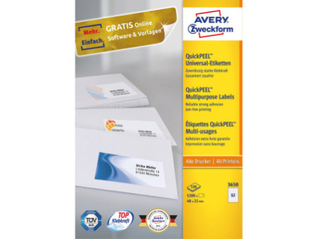 AVERY Zweckform Etiquette universelle, 48 x 21 mm, blanc