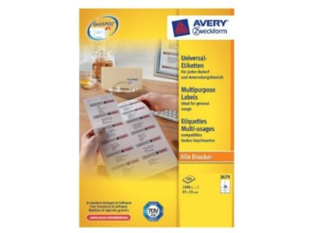 AVERY Zweckform Etiquette universelle, 97 x 55 mm, blanc