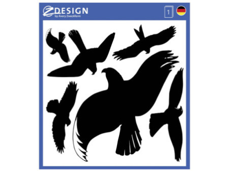 ZDesign HOME Étiquette d'oiseau pour fenêtre, noir