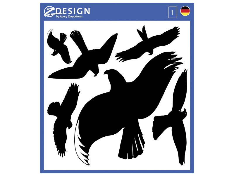 ZDesign HOME Étiquette d'oiseau pour fenêtre, noir