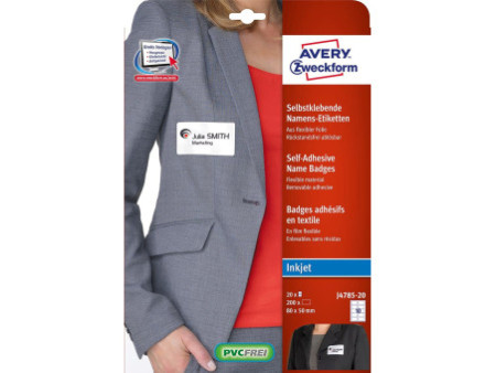 AVERY Zweckform Etiquette pour badge, 80 x 50 mm, blanc