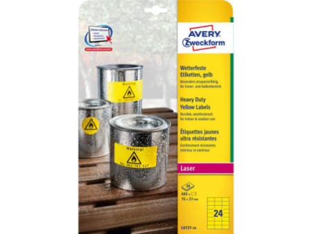 AVERY Zweckform Etiquette, 70 x 37 mm, jaune