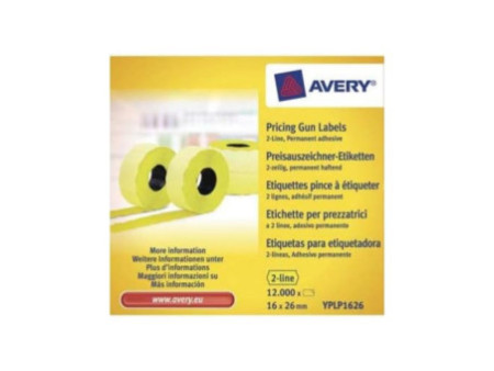 AVERY Etiquette pour étiqueteuse de prix, jaune