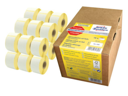 AVERY Zweckform Etiquettes en rouleau, 89 x 36 mm, blanc