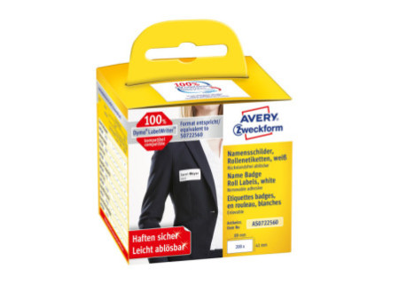 AVERY Zweckform Étiquettes pour badge en rouleau, 41 x 89 mm