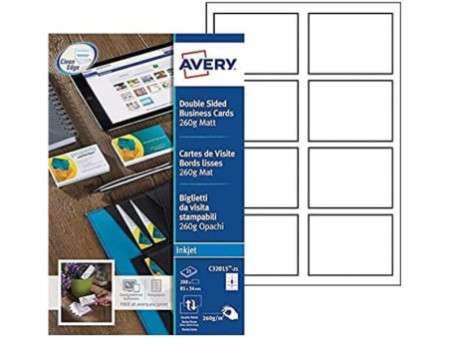 AVERY Zweckform Cartes de visite Quick & Clean, mat,260 g/m2