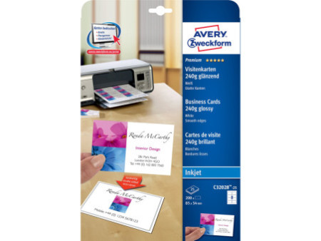 AVERY Zweckform Cartes de visite Premium, brillant