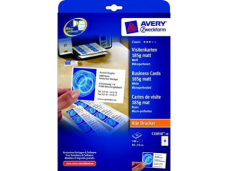 AVERY Zweckform Cartes de visite, 85 x 54 mm, blanc