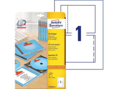 AVERY Zweckform Jaquette CD pour Jewel Case, blanc