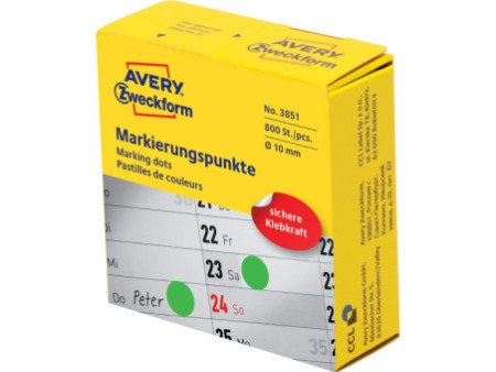 AVERY Zweckform Pastille de couleur, 10 mm, vert
