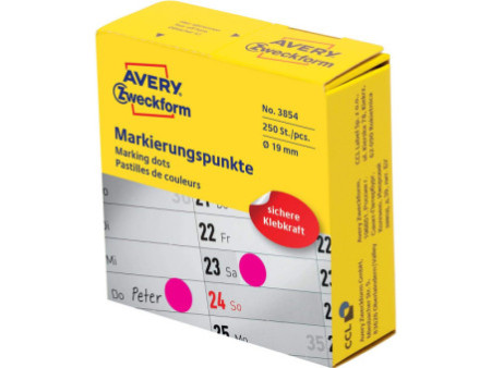 AVERY Zweckform Pastille de couleur, 19 mm, magenta