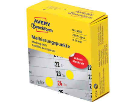 AVERY Zweckform Pastille de couleur, 19 mm, jaune