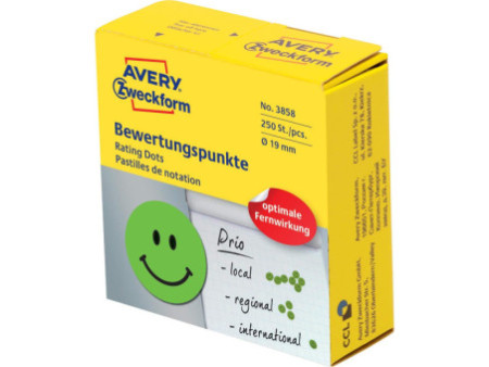 AVERY Zweckform Pastille de couleur, visage positif, vert