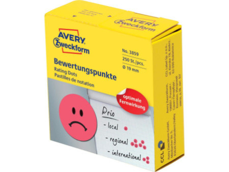 AVERY Zweckform Pastille de couleur, visage négatif, rouge