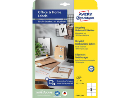 AVERY Zweckform Etiquettes multi-usage recyclées Home Office