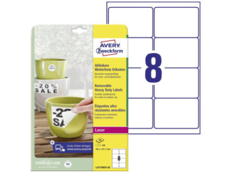 AVERY Zweckform Etiquette, 99,1 x 67,7 mm, blanc