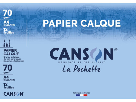 CANSON Papier calque satin, format A4, 70 g/m2
