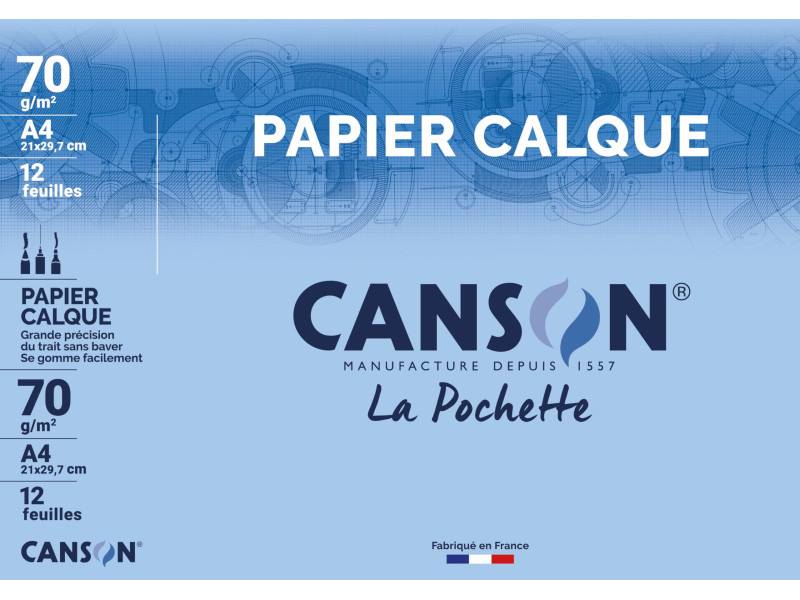 CANSON Papier calque satin, format A4, 70 g/m2