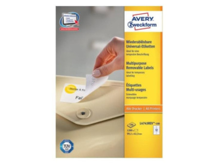 AVERY Zweckform Etiquette universelle, 99,1 x 42,3 mm, blanc
