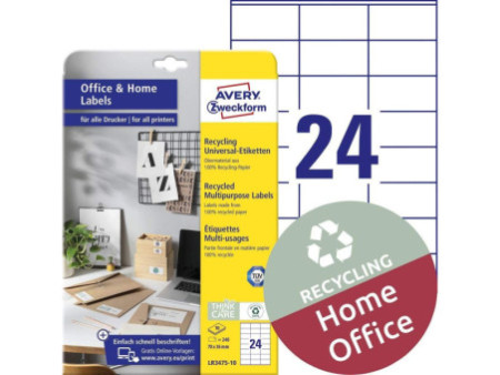 AVERY Zweckform Etiquettes multi-usage recyclées Home Office