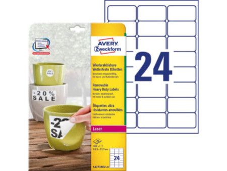AVERY Zweckform Etiquette, 63,5 x 33,9 mm, blanc