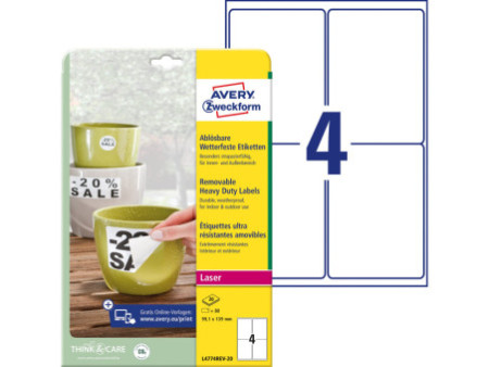 AVERY Zweckform Etiquette, 99,1 x 139 mm, blanc