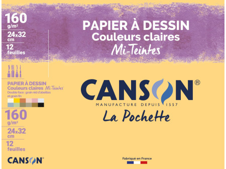 CANSON Papier dessin Mi-teintes, 240 x 320 mm, assorti
