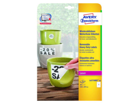 AVERY Zweckform Etiquette, 210 x 297 mm, blanc