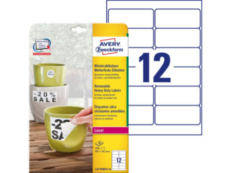 AVERY Zweckform Etiquette, 99,1 x 42,3 mm, blanc