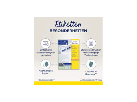 AVERY Zweckform Étiquette universelle, 48,5 x 16,9 mm, blanc