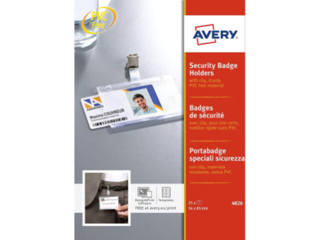 AVERY Porte-carte avec clip, 54 x 85 mm, transparent