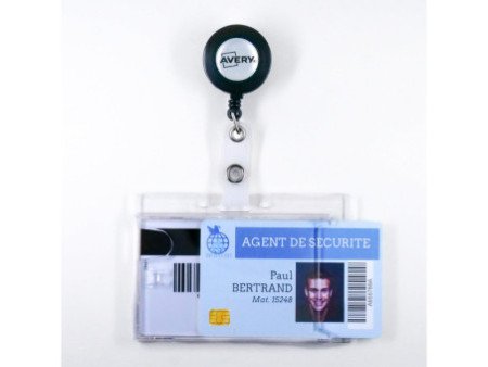 AVERY Porte-carte avec clip, 54 x 90 mm, transparent