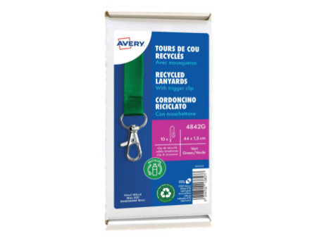 AVERY Tour de cou, en rPET, 440 x 15 mm, vert