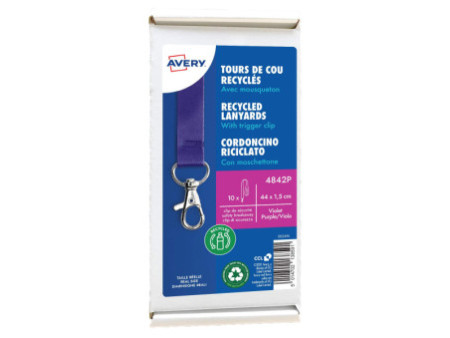 AVERY Tour de cou, en rPET, 440 x 15 mm, lilas