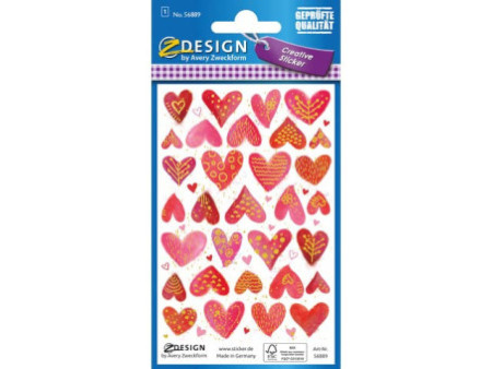 AVERY Zweckform ZDesign Sticker CREATIVE 'coeurs'