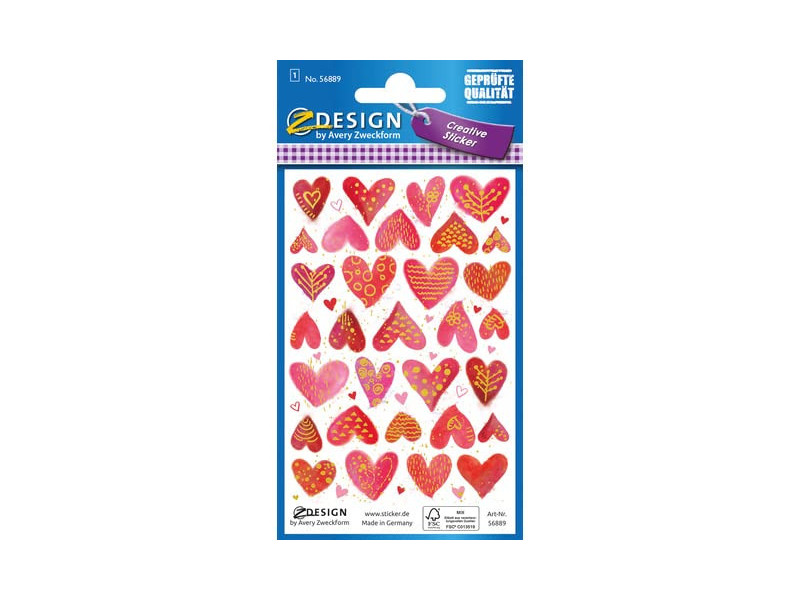 AVERY Zweckform ZDesign Sticker CREATIVE 'coeurs'
