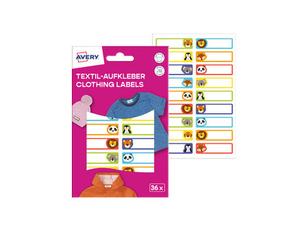 AVERY Étiquette pour textile, 13 x 45 mm, animaux