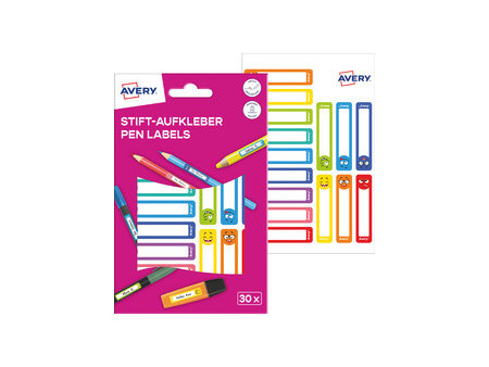AVERY Étiquette pour stylo, papier, 10 x 50 mm, cadre coloré