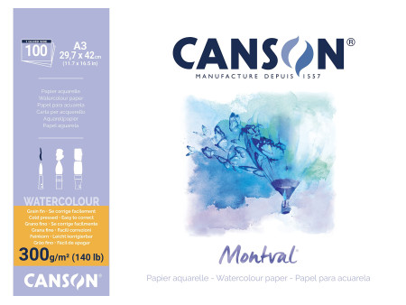 CANSON Bloc de papier aquarelle 'Montval', A3, 100 feuilles