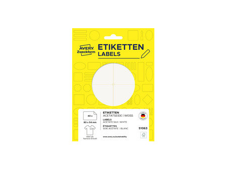 AVERY Zweckform Étiquette de nom, 80x54 mm, enlevable, blanc