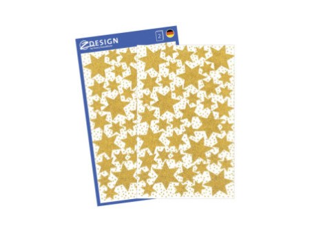 AVERY Zweckform ZDesign Stickers de Noël 'étoiles', or