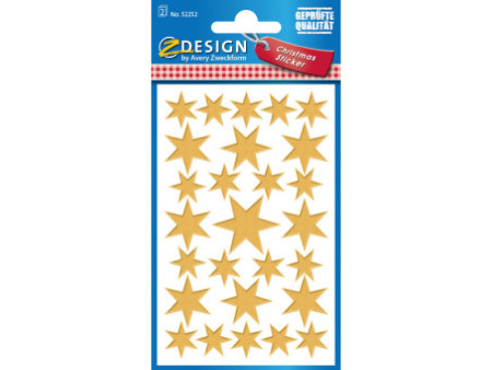 AVERY Zweckform Sticker de Noel ZDesign 'etoile', or