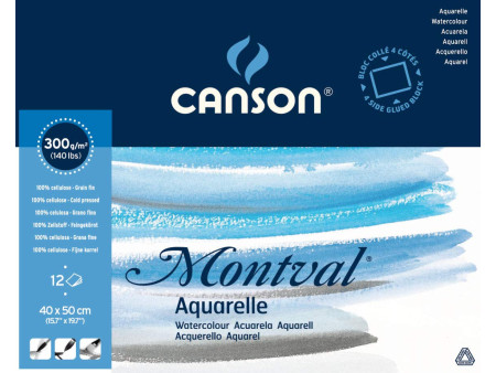 CANSON Bloc de papier aquarelle 'Montval', 400 x 500 mm