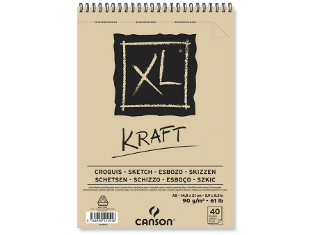 CANSON Bloc croquis et études XL KRAFT, A5