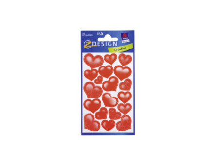 AVERY Zweckform ZDesign Sticker CREATIVE 'coeurs', rouge