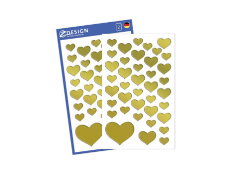 AVERY Zweckform ZDesign Sticker CREATIVE 'Coeurs', doré